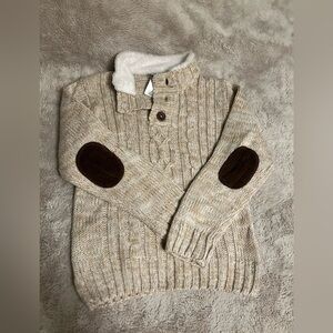 Little Lad Knit sweater with Faux Fur Lining